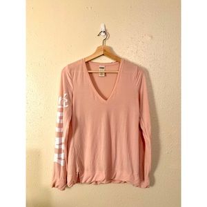 Victoria’s Secret PINK V Neck Logo Lounge Top